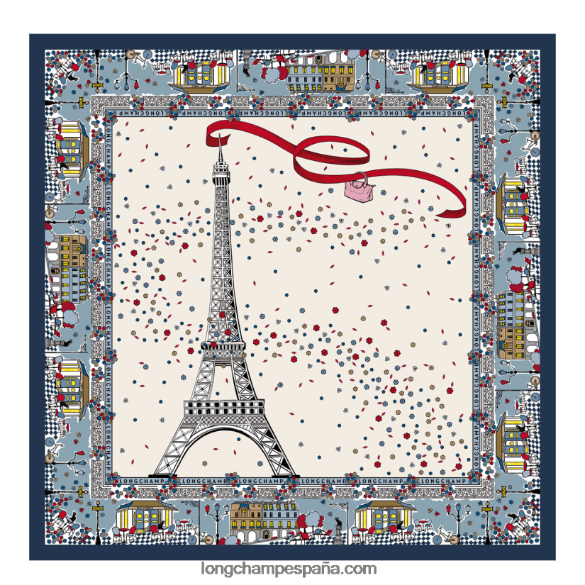 pañuelo de seda colección primavera/verano 2023 mujer Armada 642B881009 Longchamp