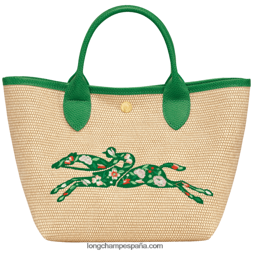 bolso cesta le panier pliage s mujer verde 642B8861 Longchamp