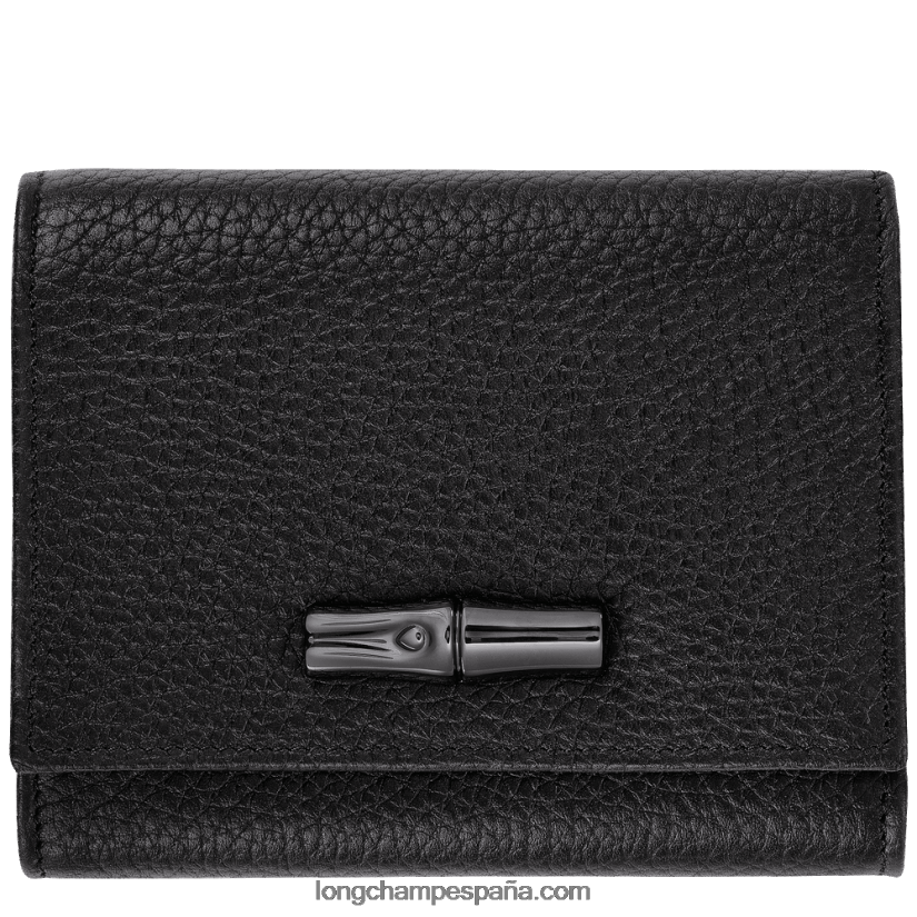 billetera esencial roseau mujer negro 642B88571 Longchamp