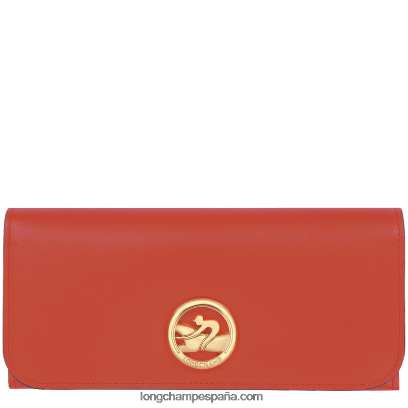 cartera box trot continental mujer naranja 642B88559 Longchamp