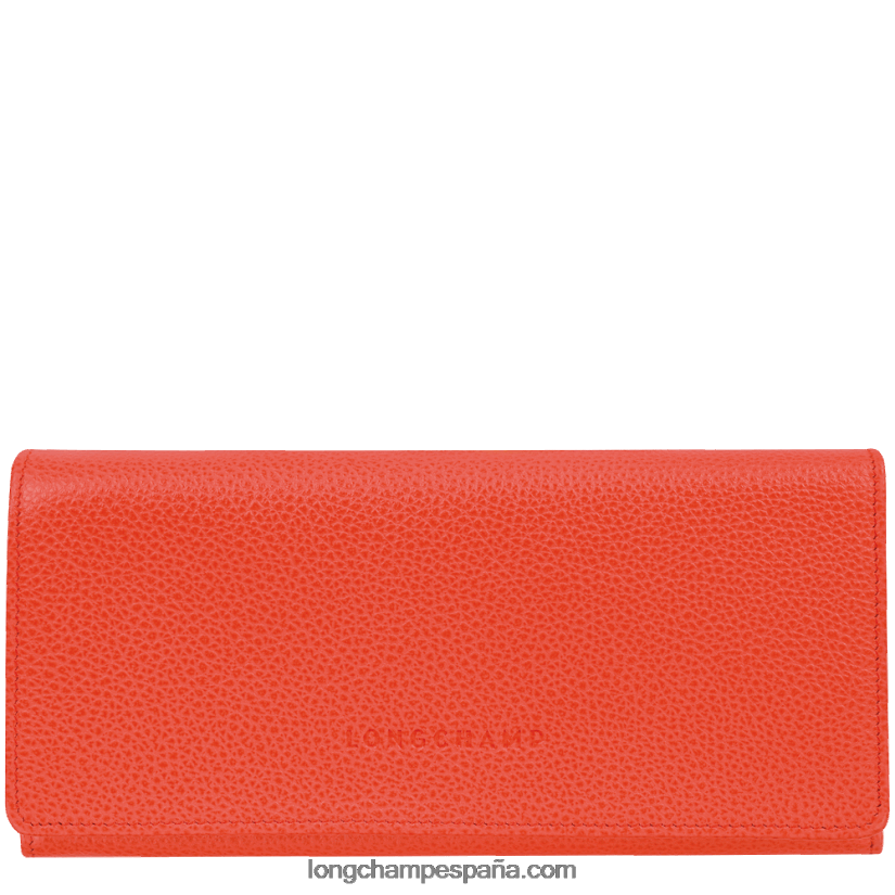 cartera continental le foulonne mujer naranja 642B88603 Longchamp