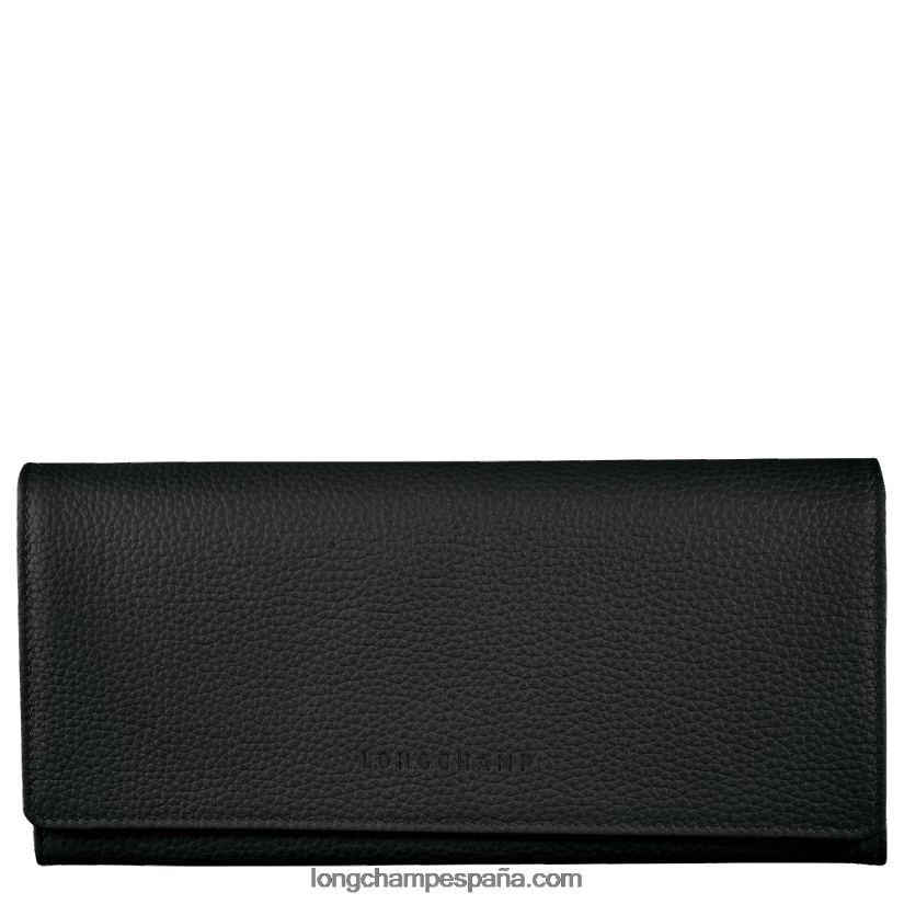 cartera continental le foulonne mujer negro 642B88602 Longchamp