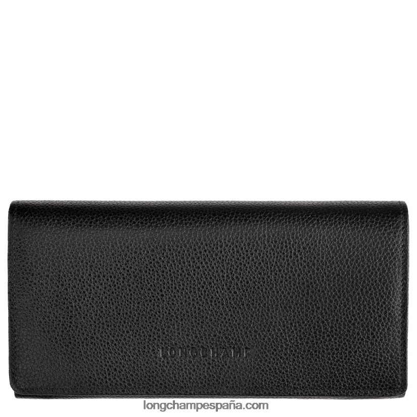 cartera continental le foulonne mujer negro 642B88609 Longchamp