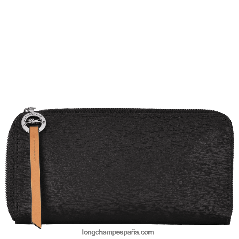 cartera le pliage city con cremallera alrededor mujer negro 642B88550 Longchamp