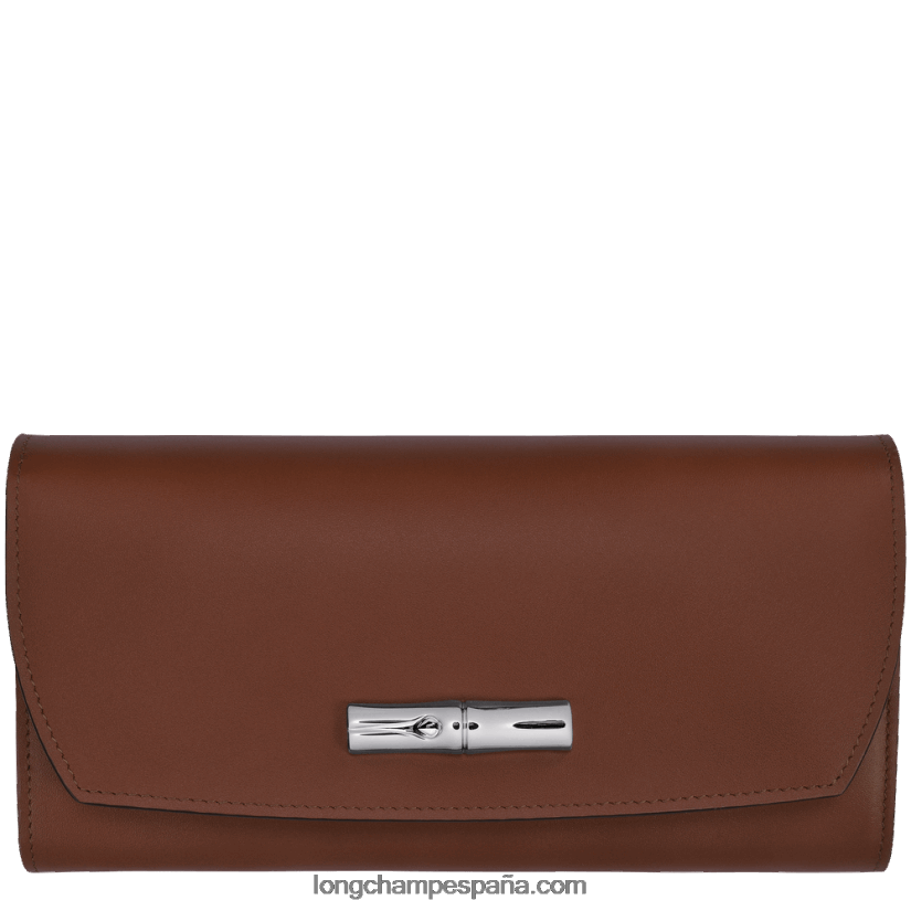 monedero continental roseau mujer ébano 642B88565 Longchamp