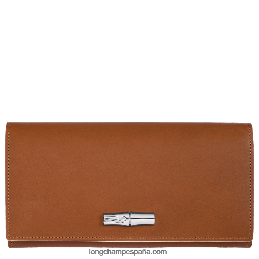 monedero continental roseau mujer coñac 642B88594 Longchamp