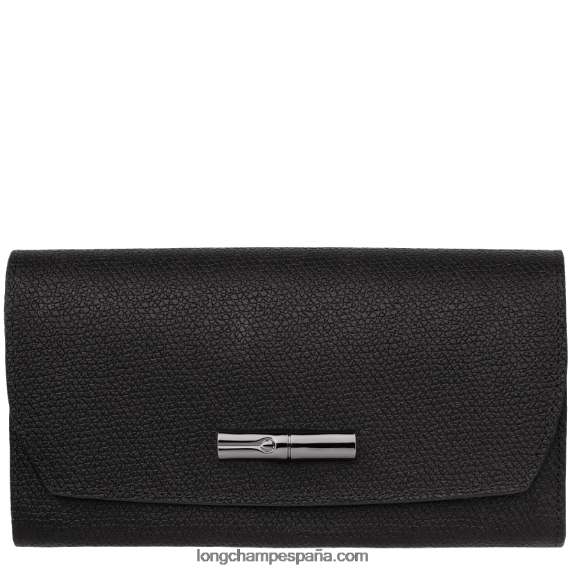 monedero continental roseau mujer negro 642B88587 Longchamp